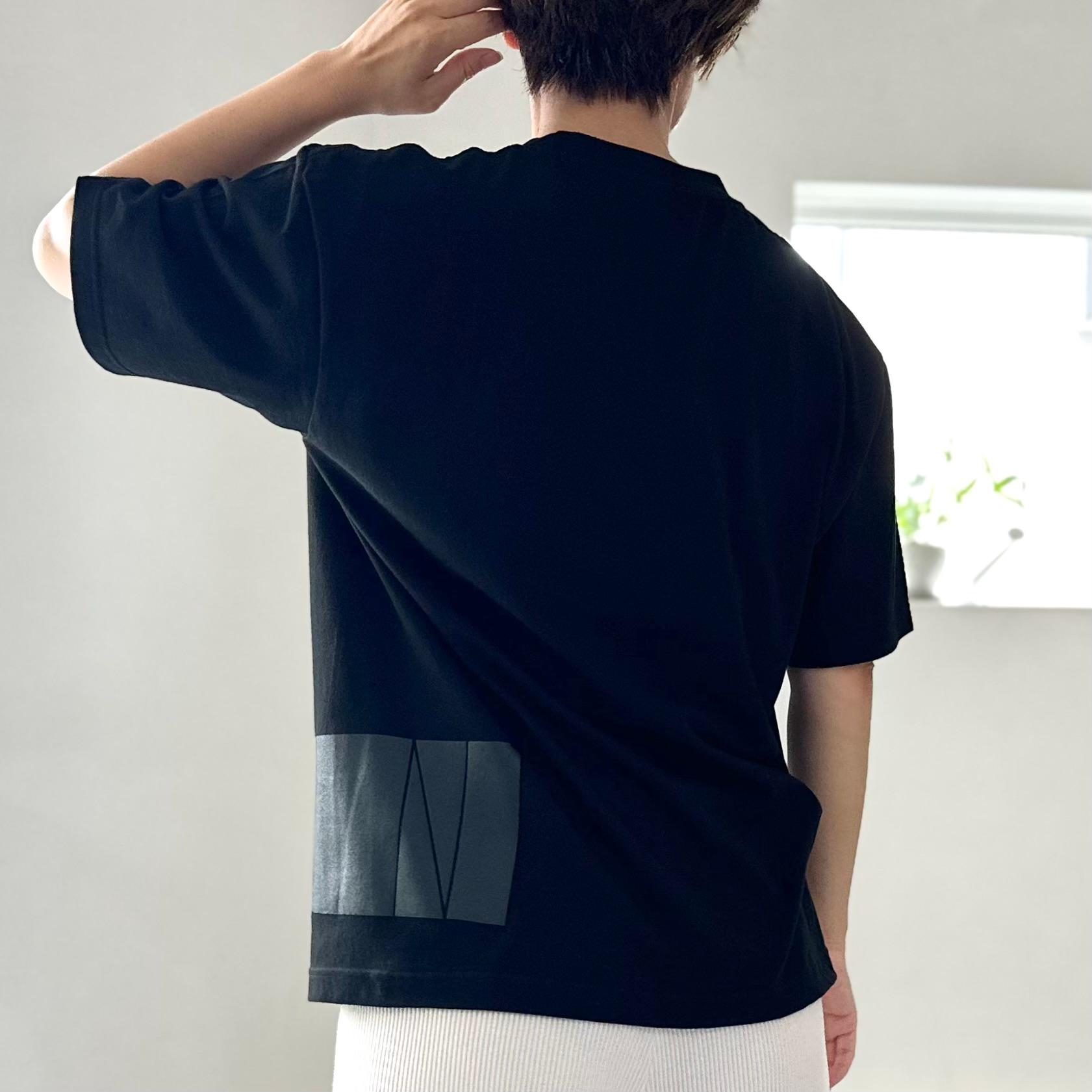 『2025新作』【ユニセックス】サイドプリント-5th ビッグシルエットTシャツ 2色展開【ブラック】1枚目の画像
