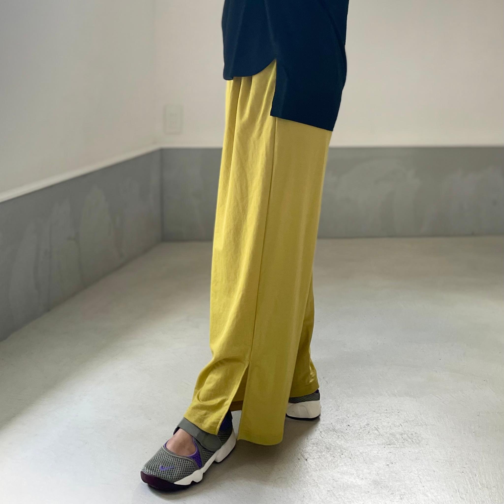 【接触冷感】サイドスリット イージーワイドパンツ 4色展開【イエロー】『2025リデザイン』 | 4枚目