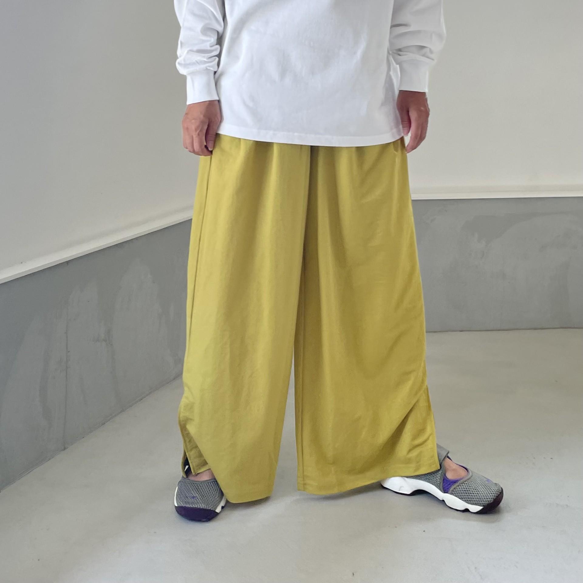 【接触冷感】サイドスリット イージーワイドパンツ 4色展開【イエロー】『2025リデザイン』 | 8枚目