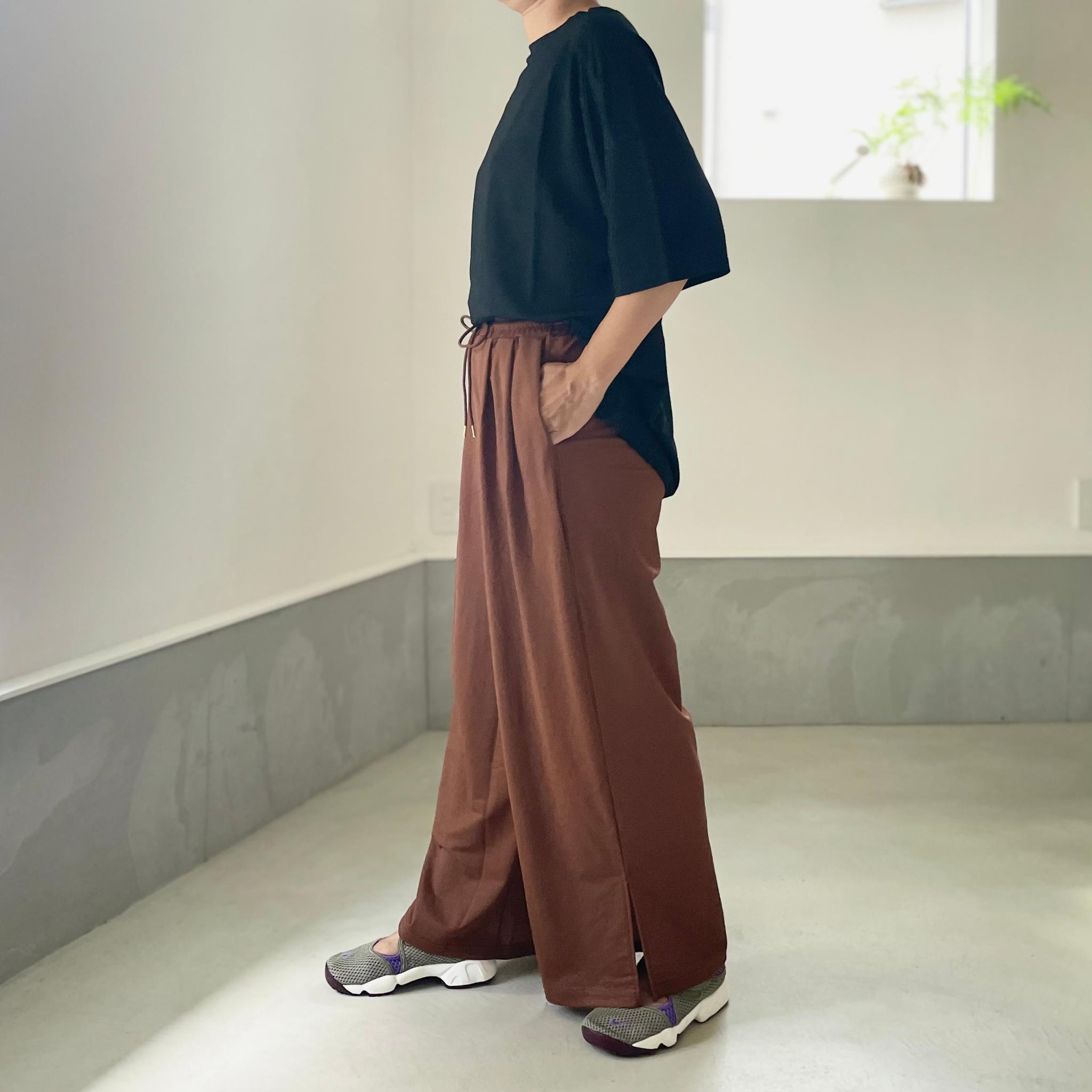 【接触冷感】サイドスリット イージーワイドパンツ 4色展開【ブラウン】『2025リデザイン』 | 3枚目