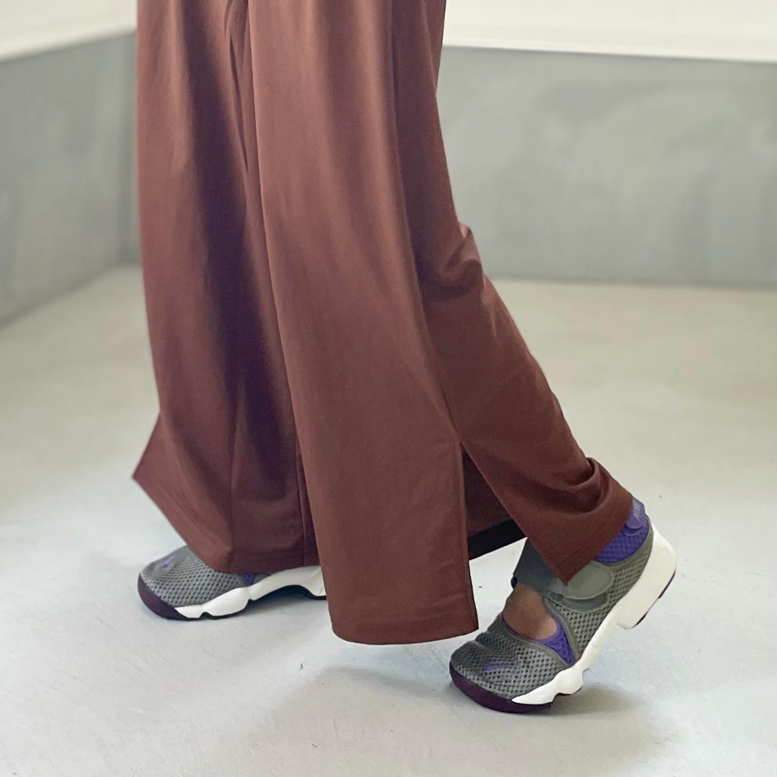 【接触冷感】サイドスリット イージーワイドパンツ 4色展開【ブラウン】『2025リデザイン』 | 9枚目