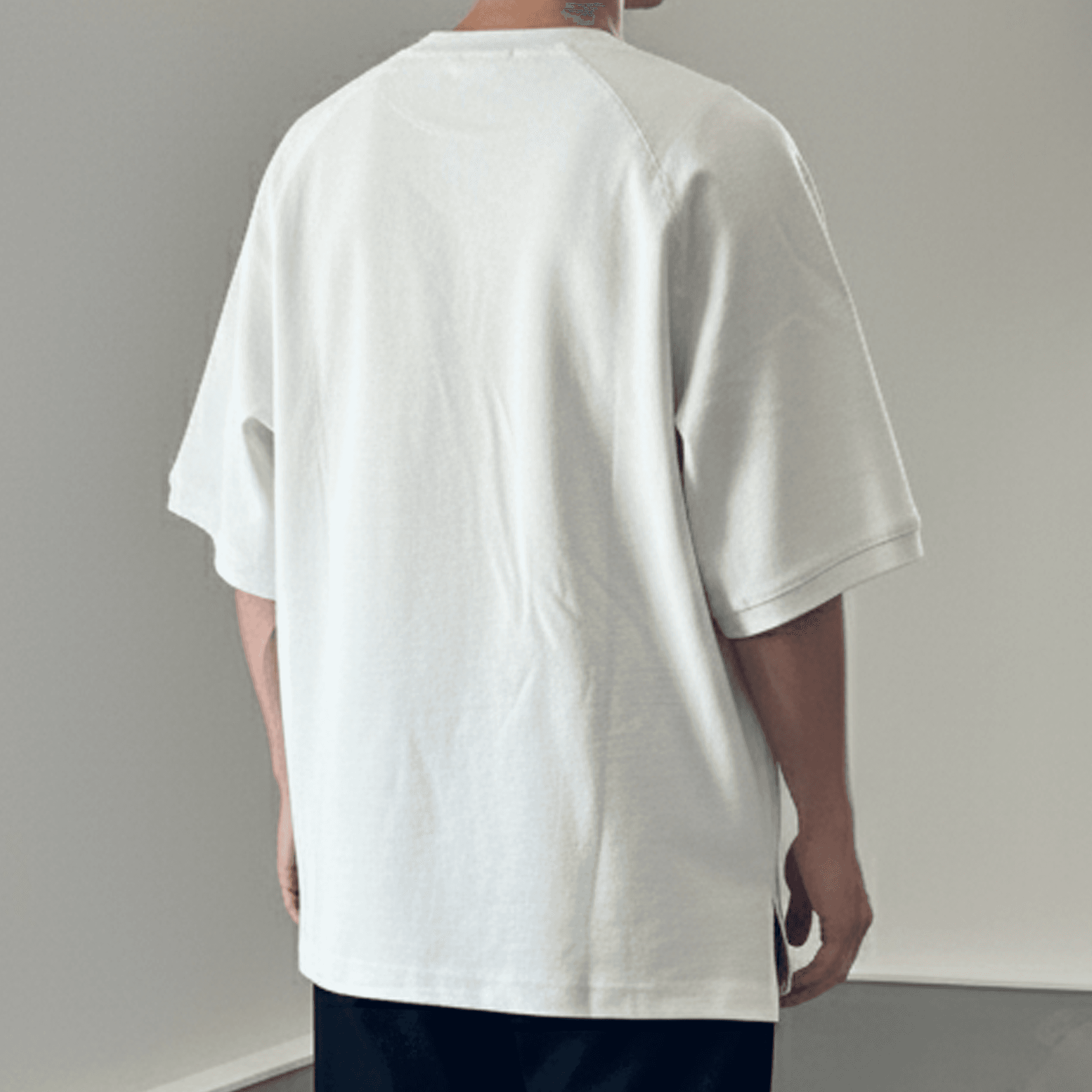 『2025秋♪新作』【ユニセックス】サイドスリット ガゼット付 ラグランスリーブ ビッグシルエットTシャツ【グレー】 | 17枚目