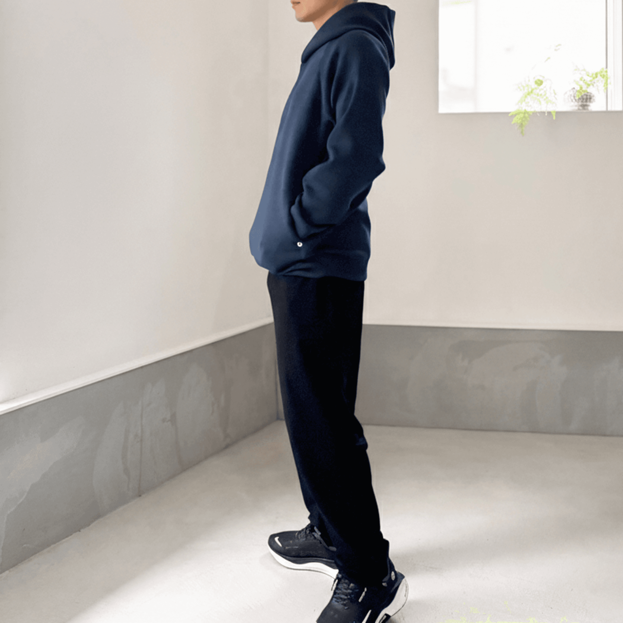 『2025新色』秋〜春まで！【ユニセックス 】ダンボールニット シームポケット付プルオーバーパーカー【モスグリーン】 | 8枚目