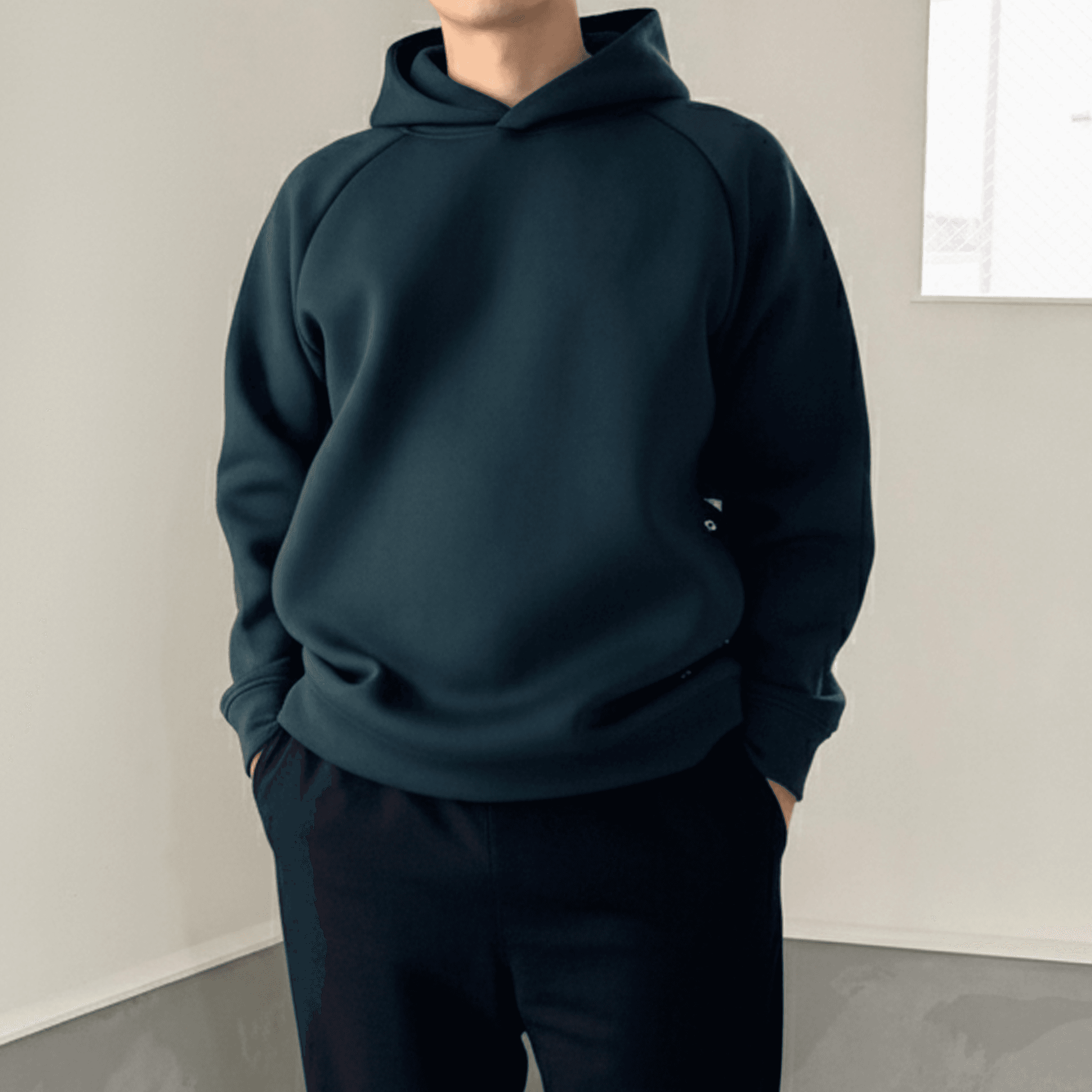 『2025新色』秋〜春まで！【ユニセックス 】ダンボールニット シームポケット付プルオーバーパーカー【グレー】 | 5枚目