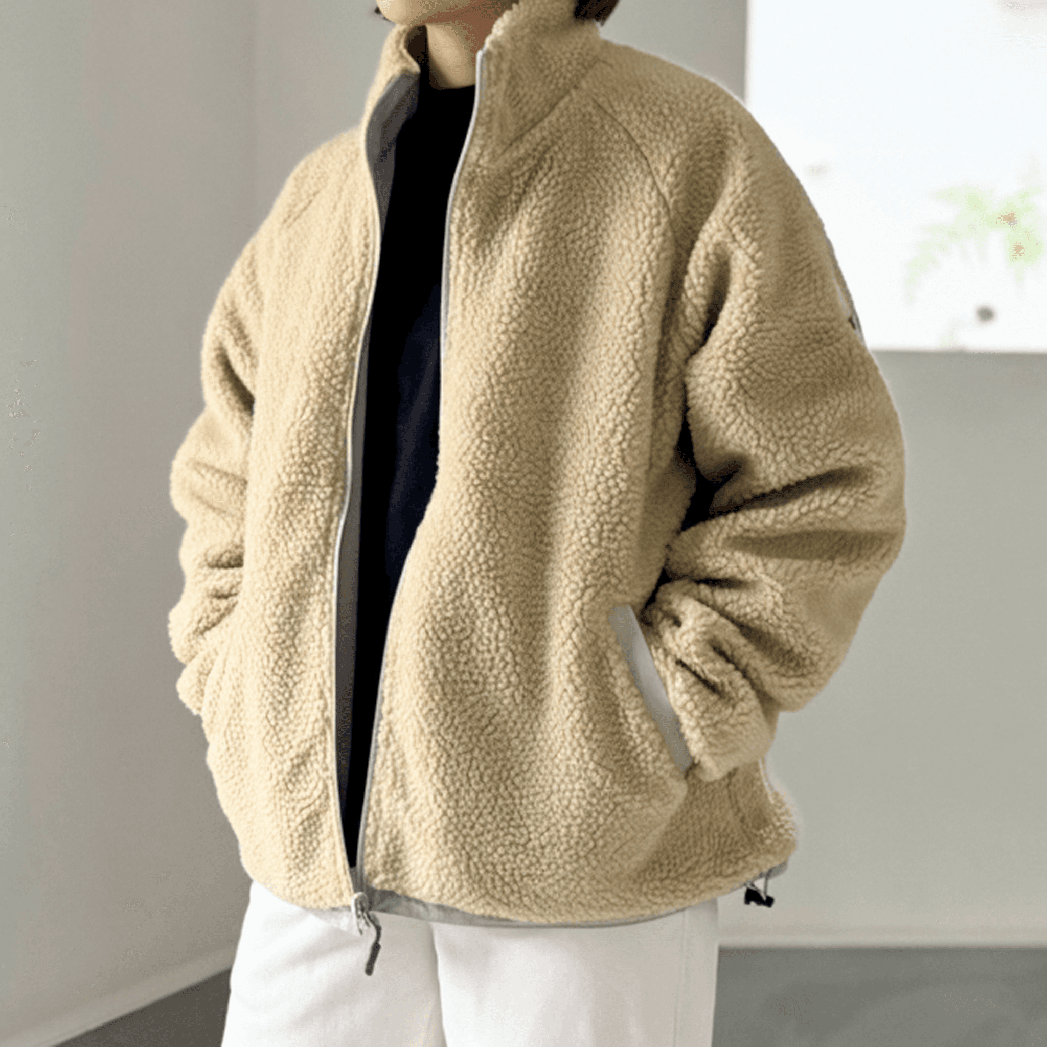 【リバーシブル】防風撥水ナイロン × あったかフリースブルゾン (ユニセックス)【5色展開】『2025新作』 | 3枚目