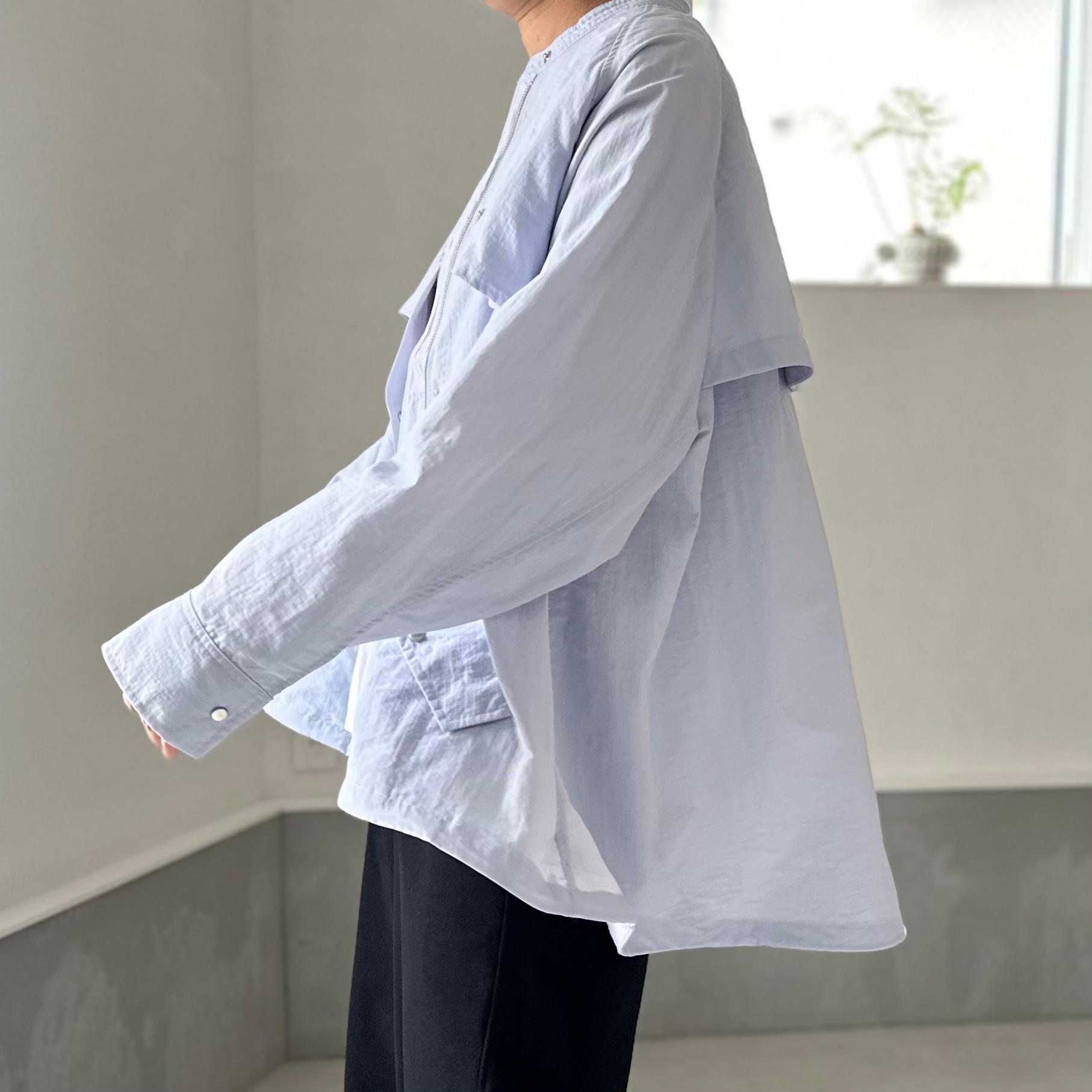 『2025新色』撥水ナイロンのヨーク付 ZIP UPブルゾン【ライトブルー】 | 2枚目