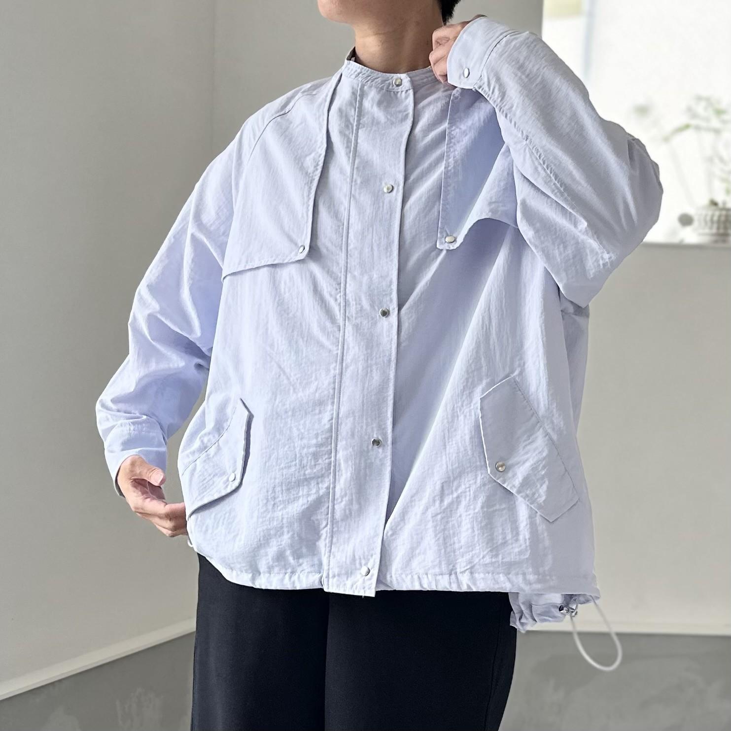 『2025新色』撥水ナイロンのヨーク付 ZIP UPブルゾン【ライトブルー】 | 6枚目