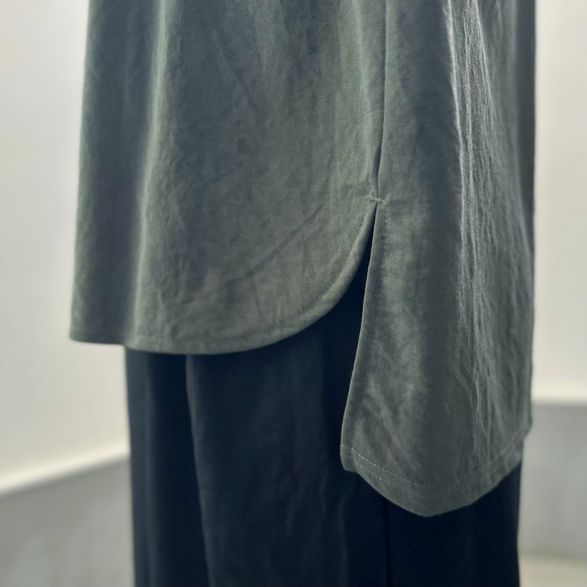 【接触冷感】サイドスリット オーバーサイズ半袖プルオーバー 5色展開【ダークグリーン】『2025リデザイン』 | 10枚目