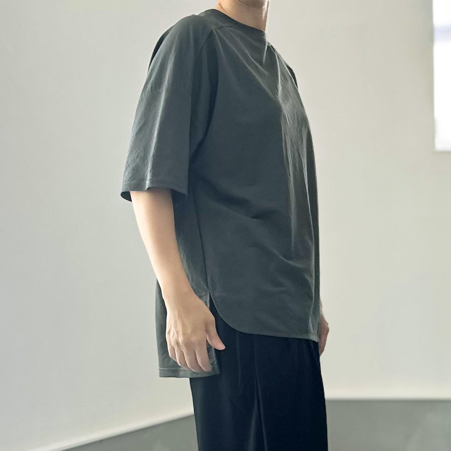 【接触冷感】サイドスリット オーバーサイズ半袖プルオーバー 5色展開【ダークグリーン】『2025リデザイン』 | 4枚目