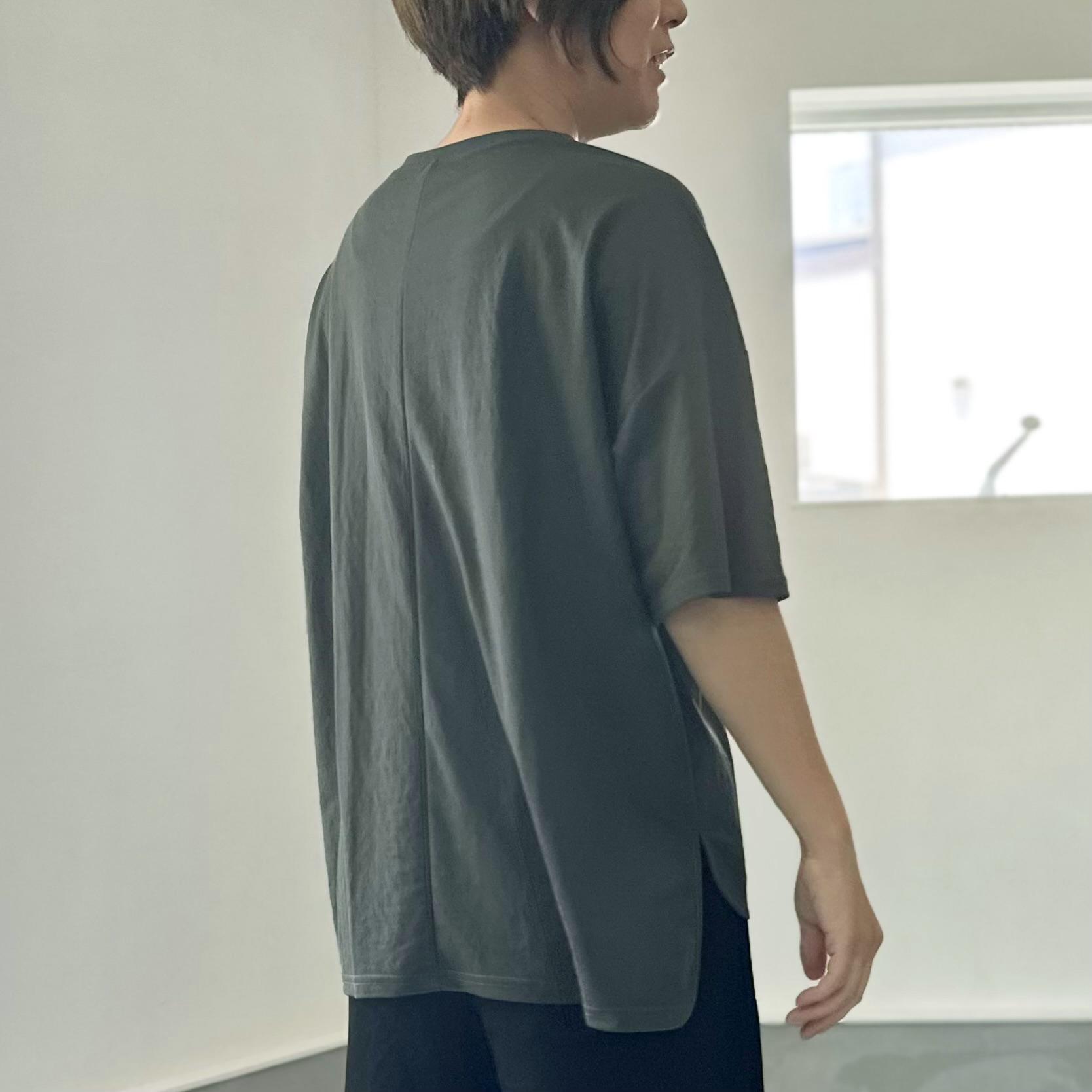 【接触冷感】サイドスリット オーバーサイズ半袖プルオーバー 5色展開【ダークグリーン】『2025リデザイン』 | 5枚目