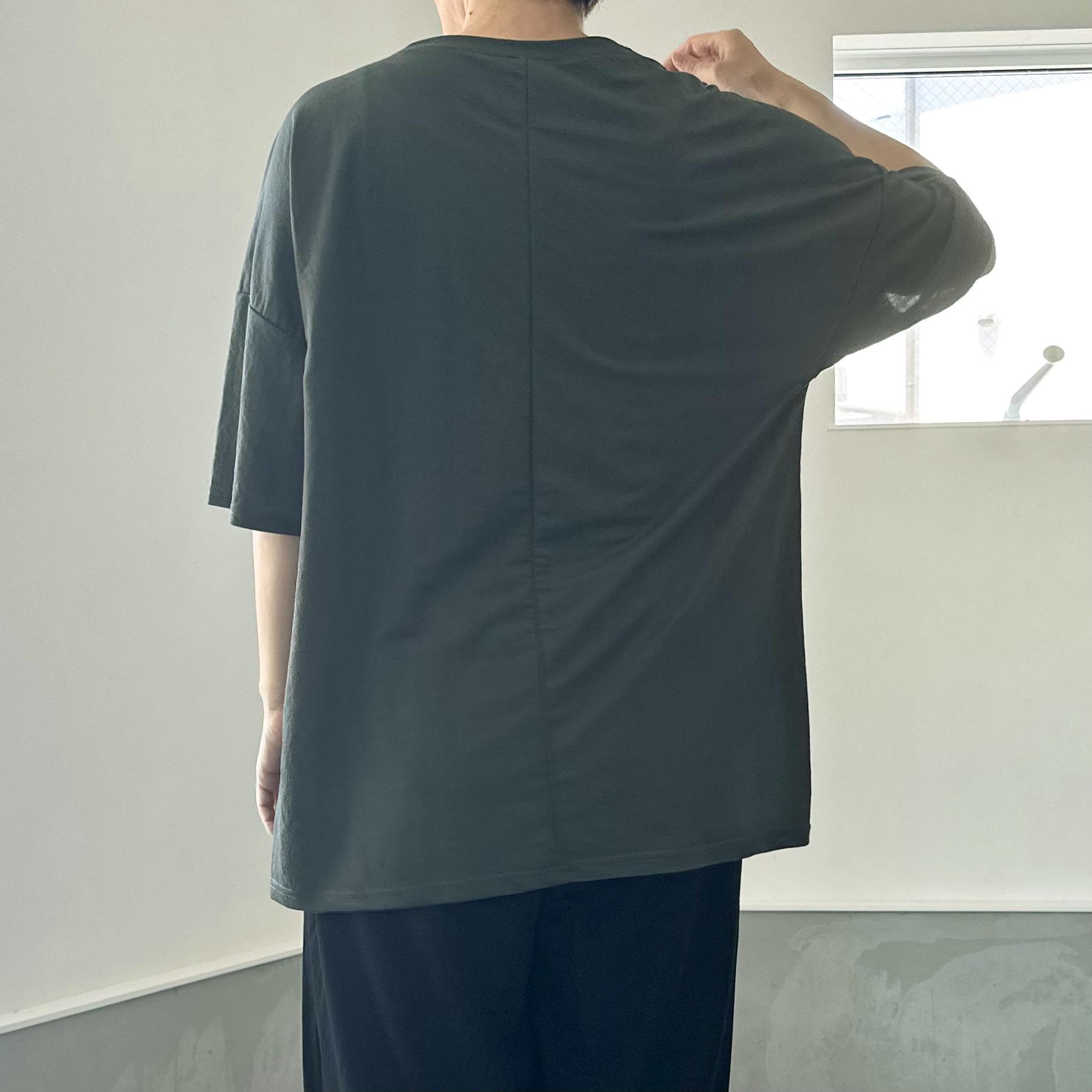 【接触冷感】サイドスリット オーバーサイズ半袖プルオーバー 5色展開【ダークグリーン】『2025リデザイン』 | 6枚目