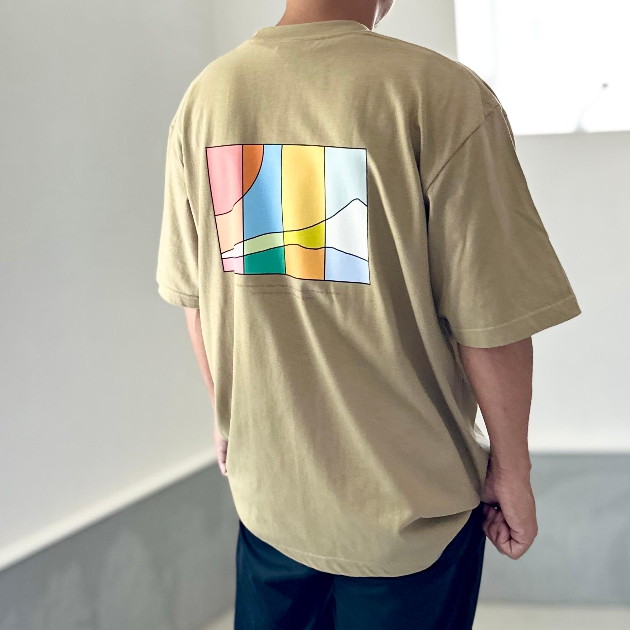 【ユニセックス】four seasonsバックプリント ビッグシルエットTシャツ 5色展開【Sカーキ】 | 2枚目