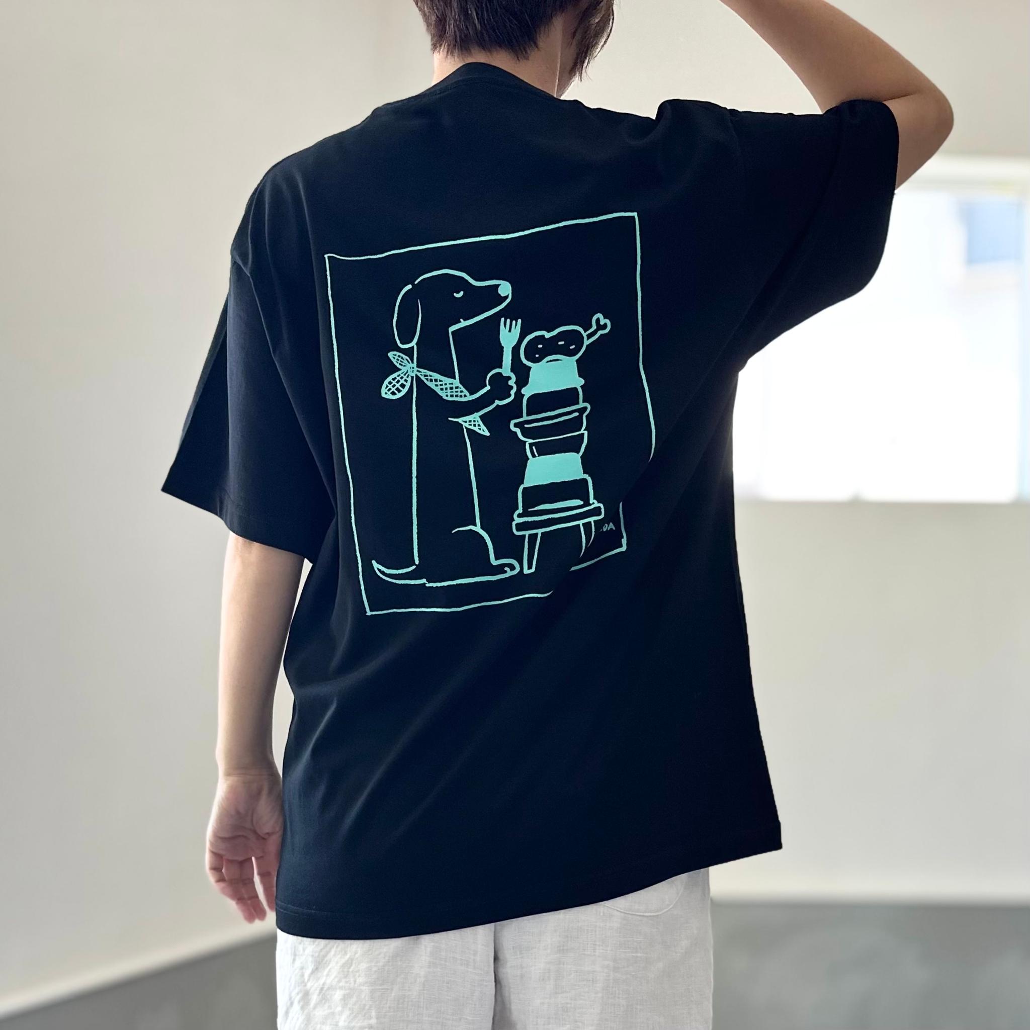 【ユニセックス】コラボプリント リラックスフィットTシャツ 5色展開【ブラック】 | 2枚目