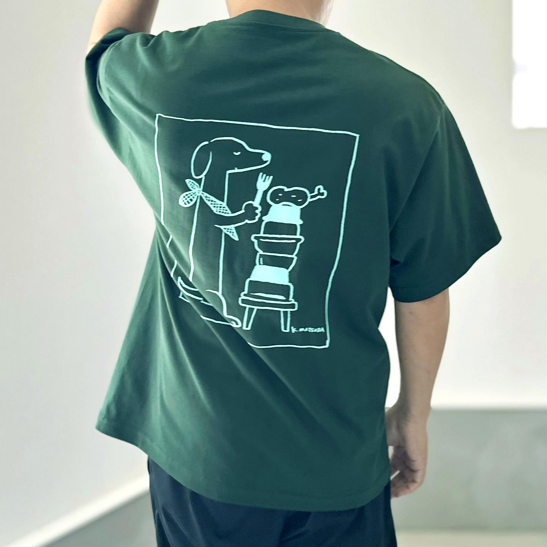 【ユニセックス】コラボプリント リラックスフィットTシャツ 5色展開【グリーン】 | 2枚目