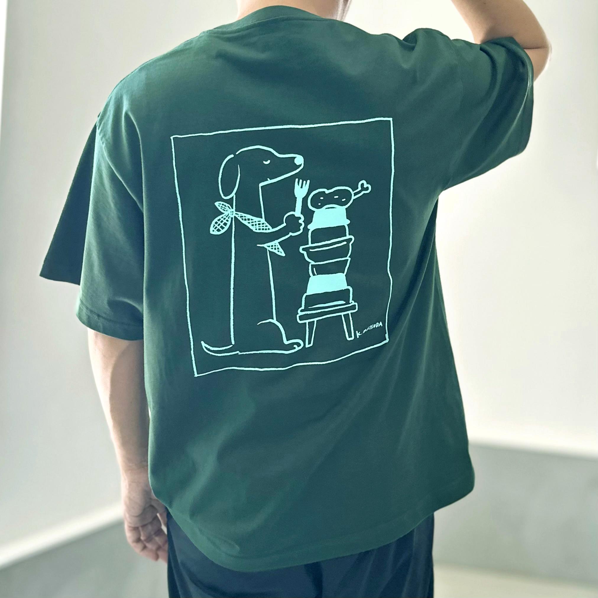 【ユニセックス】コラボプリント リラックスフィットTシャツ 5色展開【グリーン】 | 4枚目